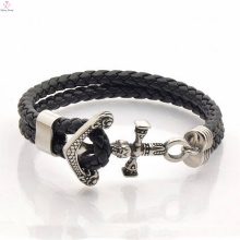 Retro rock style mens leather rope bracelet clasp for mens